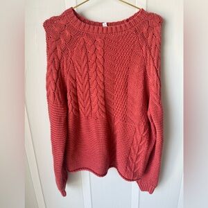 Time and Tru Women's Sweater - Warm Coral Size Large